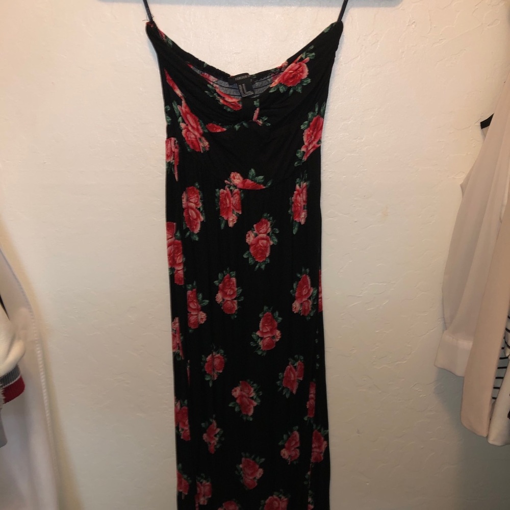 Floral Strapless Maxi Dress